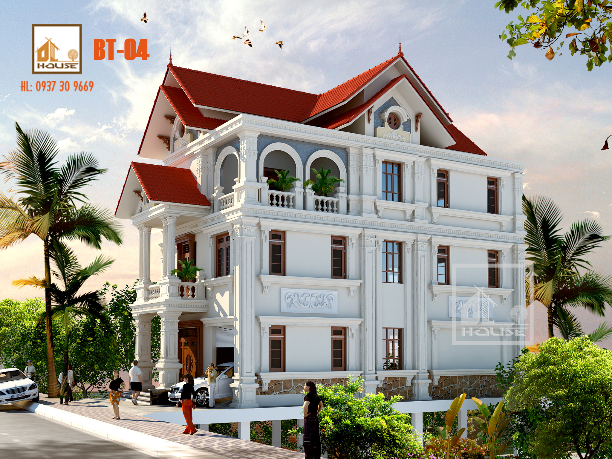 Biệt thự mái Thái tân cổ điển