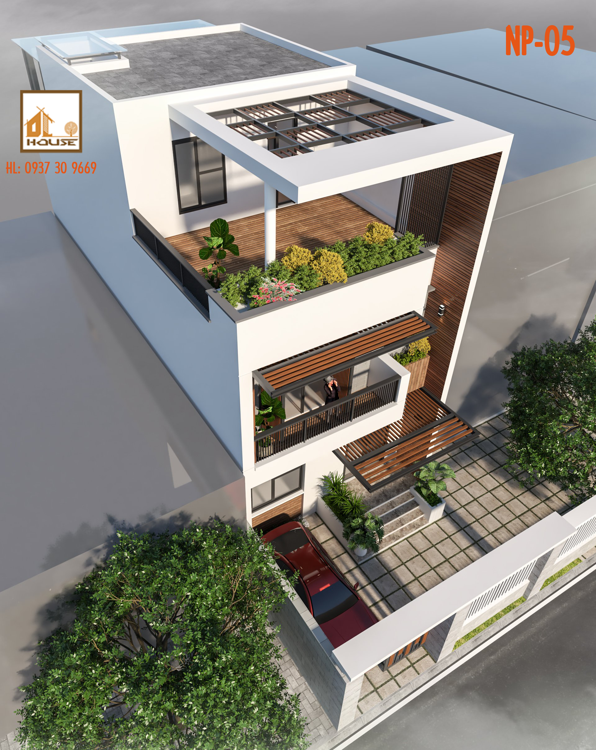 Mẫu nhà phố 2 tầng