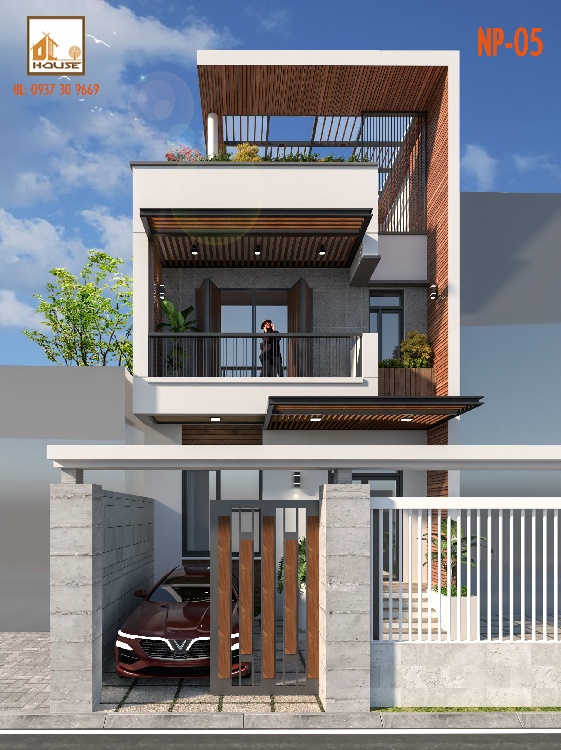 Mẫu nhà phố 2 tầng