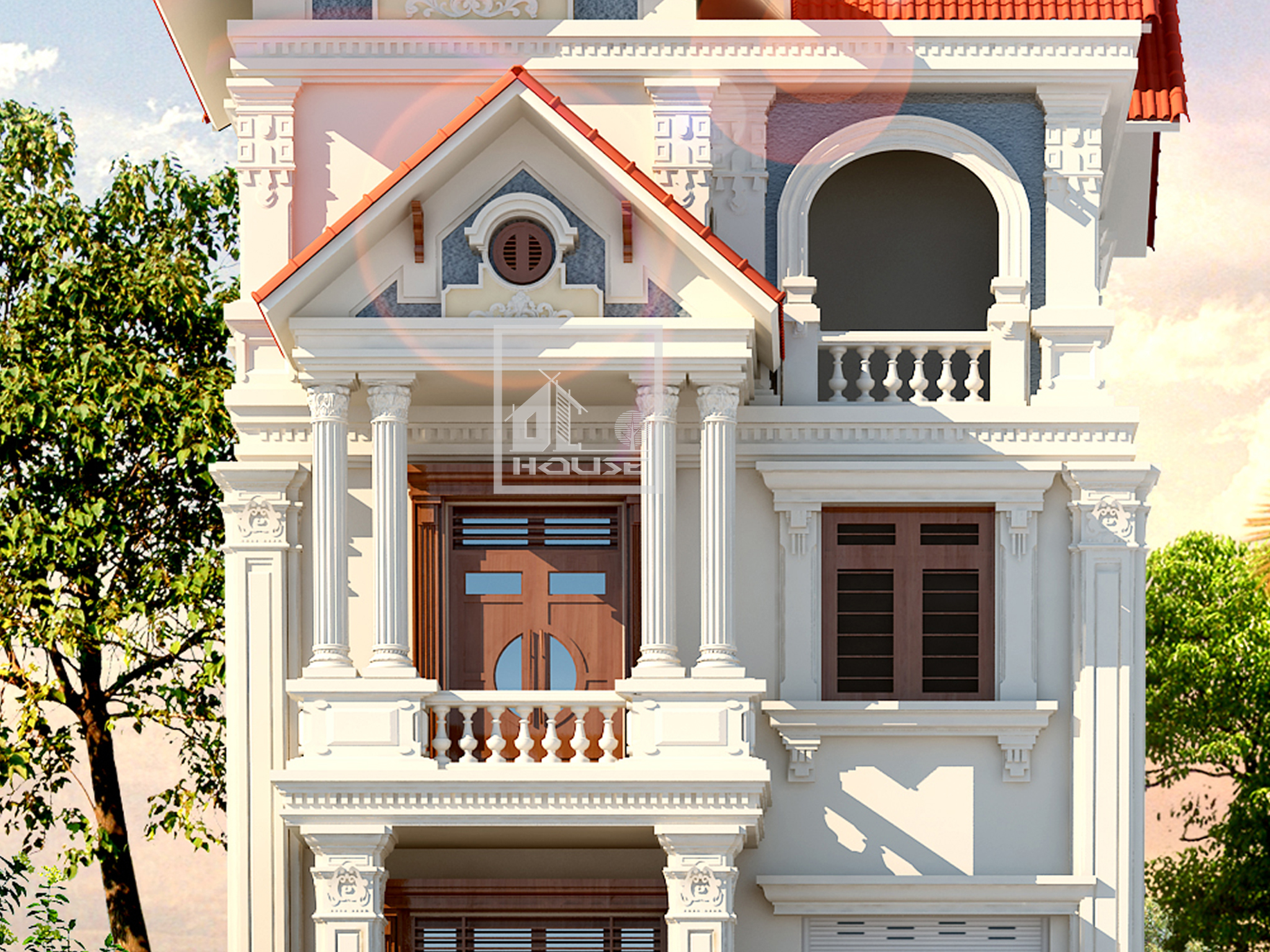 Biệt thự mái Thái tân cổ điển