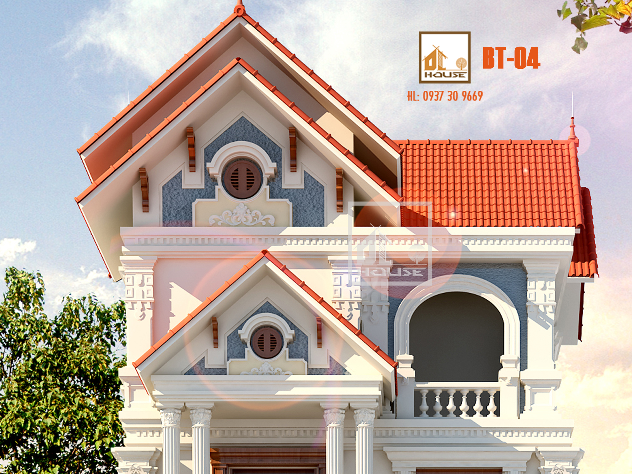 Biệt thự mái Thái tân cổ điển