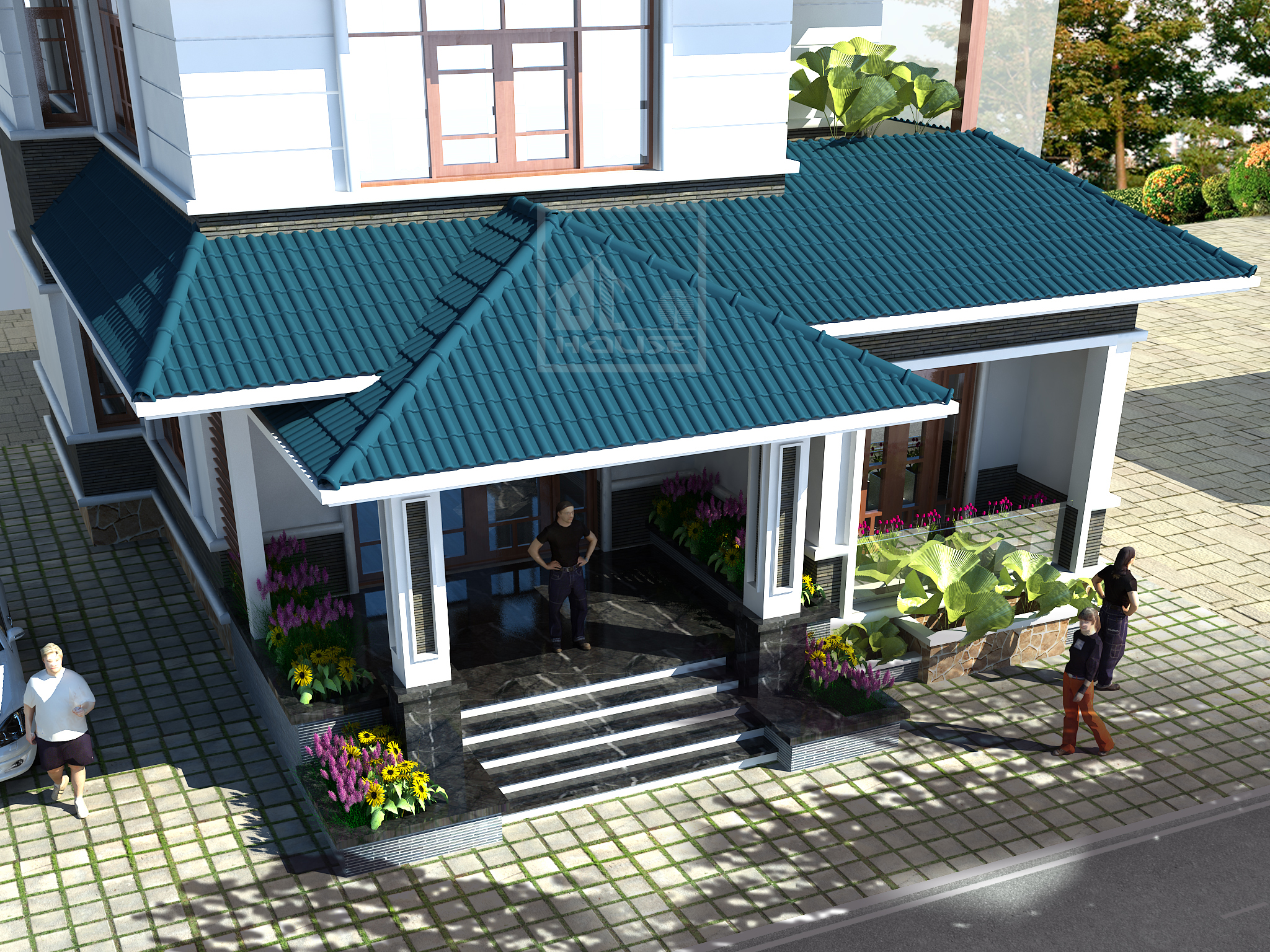 Biệt thự mái Nhật 2 tầng
