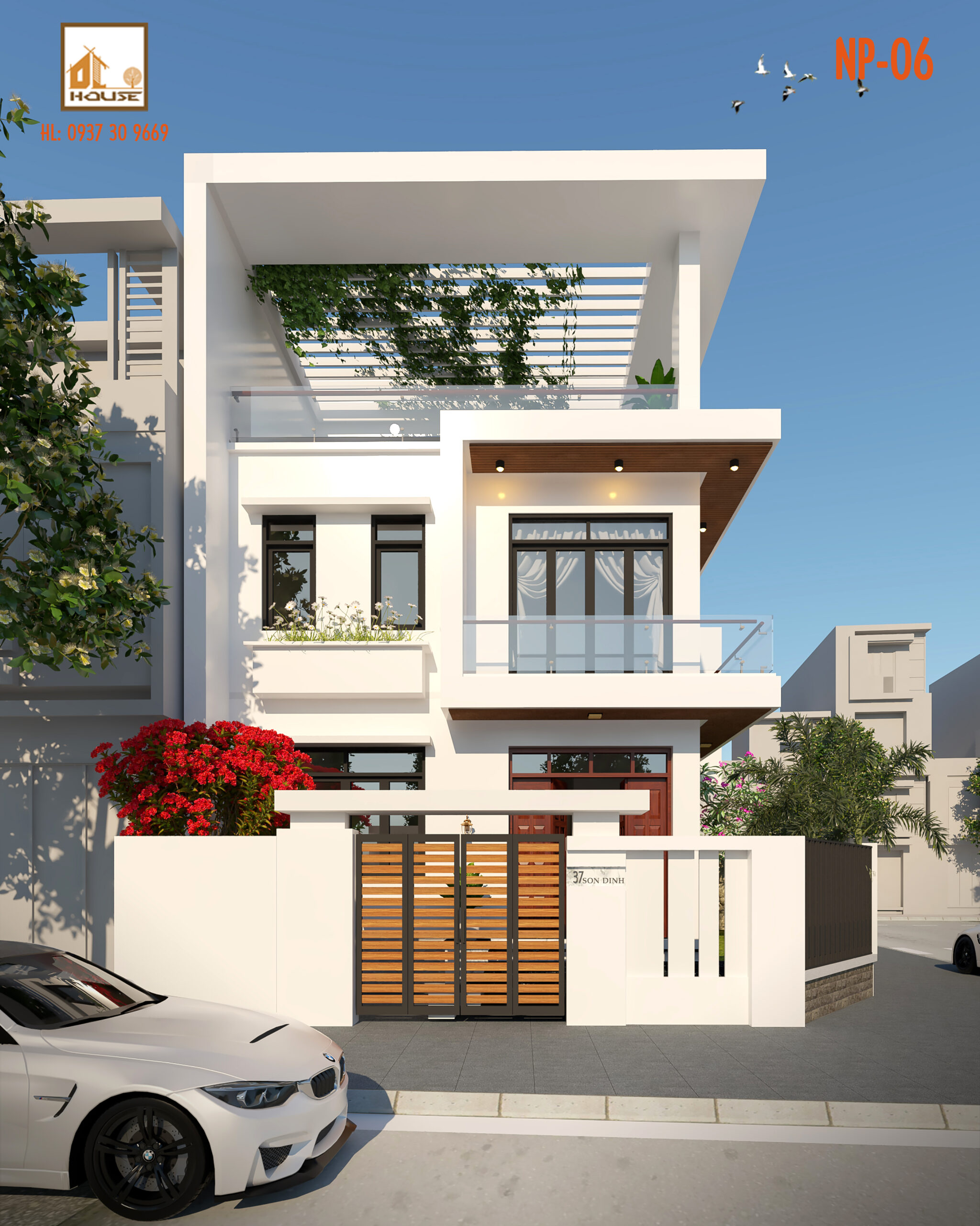 Nhà phố 2 tầng 1 tum