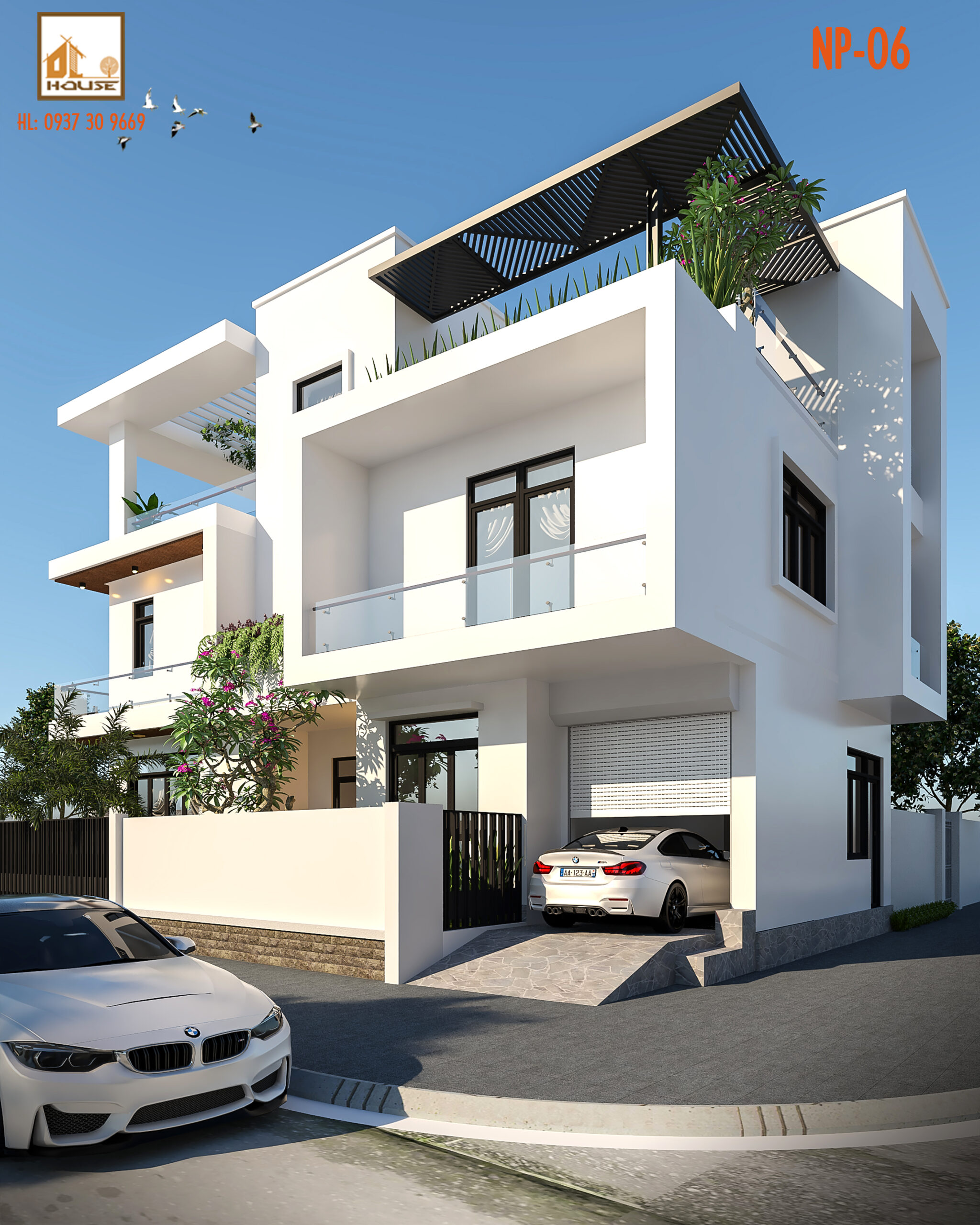 Nhà phố 2 tầng 1 tum