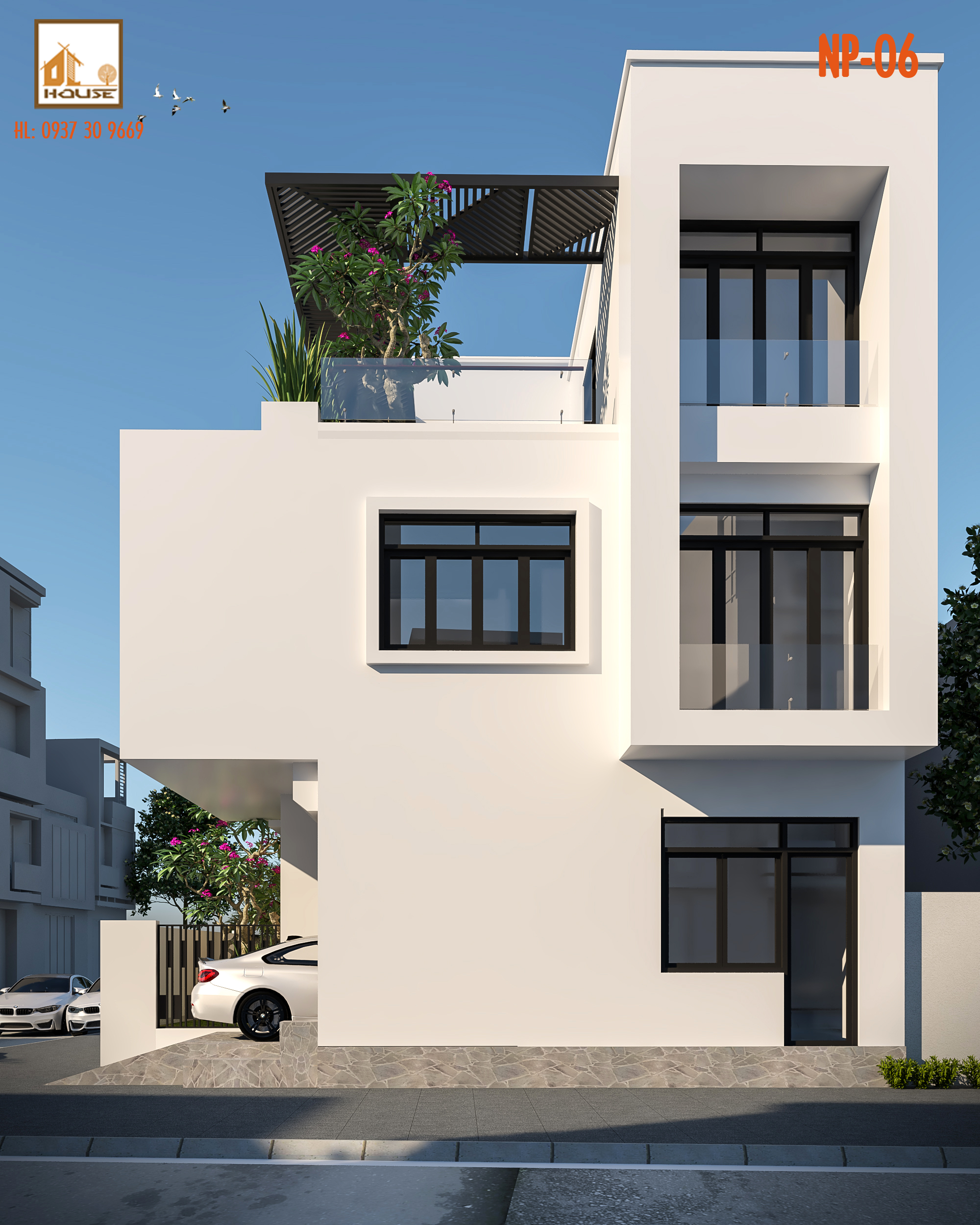 Nhà phố 2 tầng 1 tum