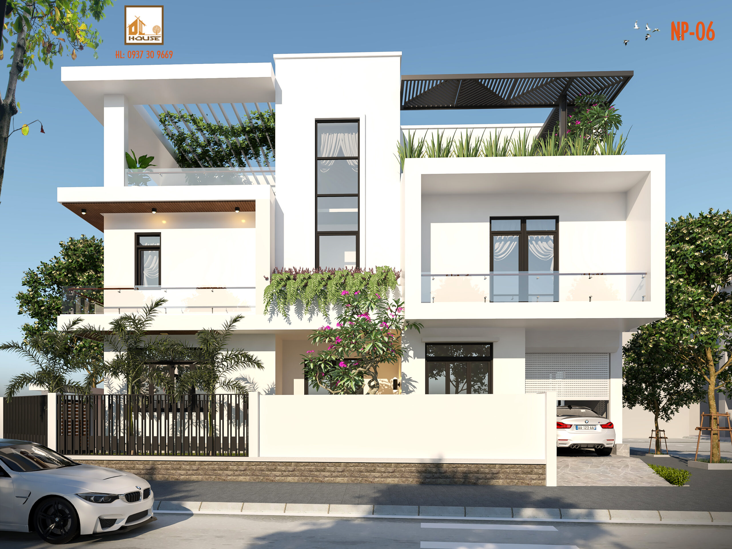 Nhà phố 2 tầng 1 tum