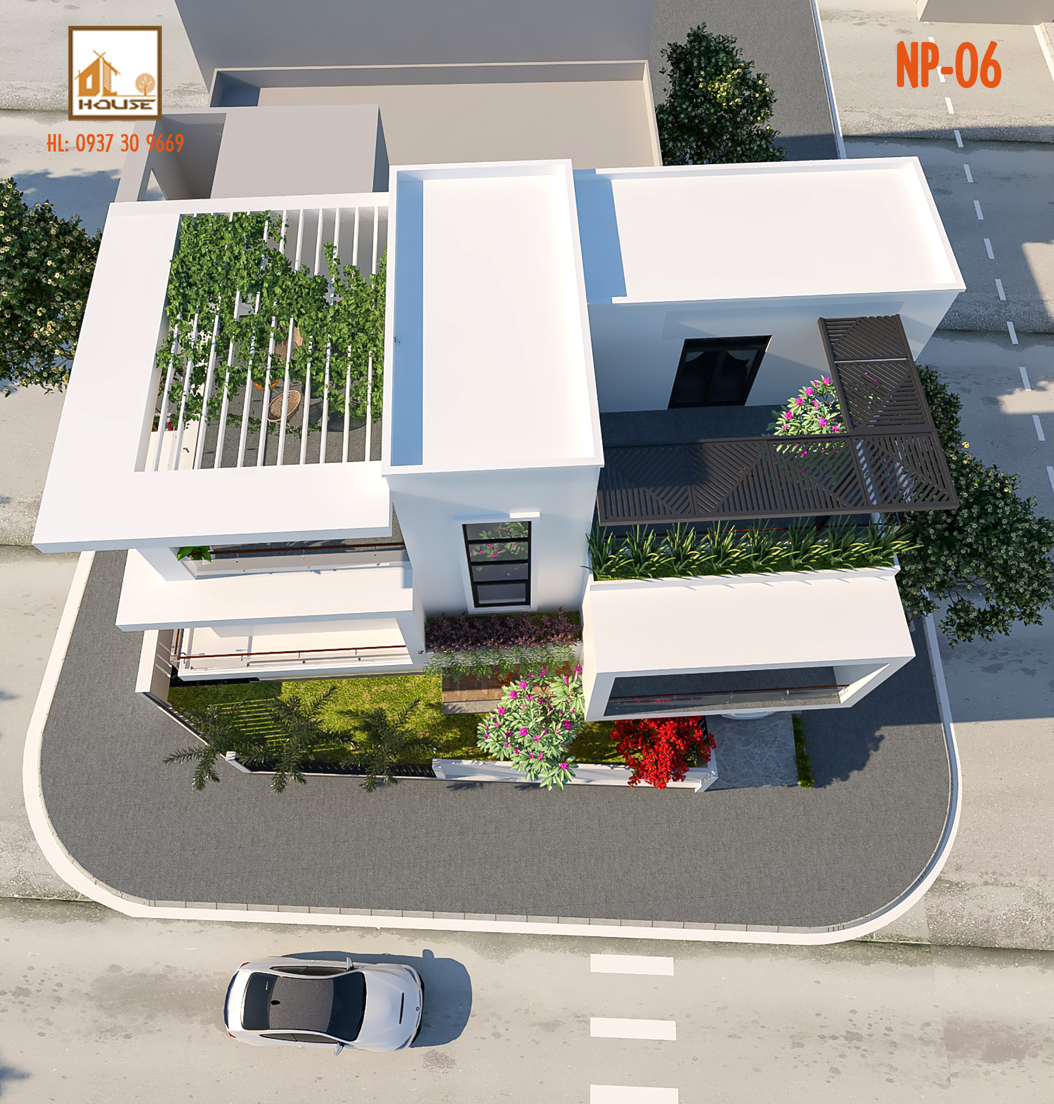 Nhà phố 2 tầng 1 tum