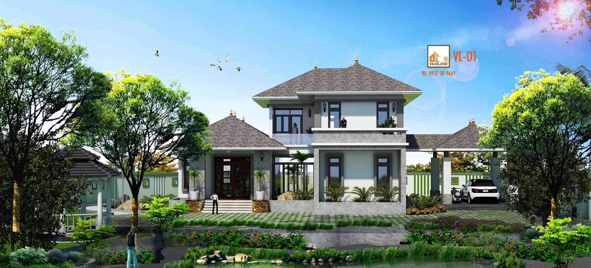 Mẫu biệt thự 2 tầng