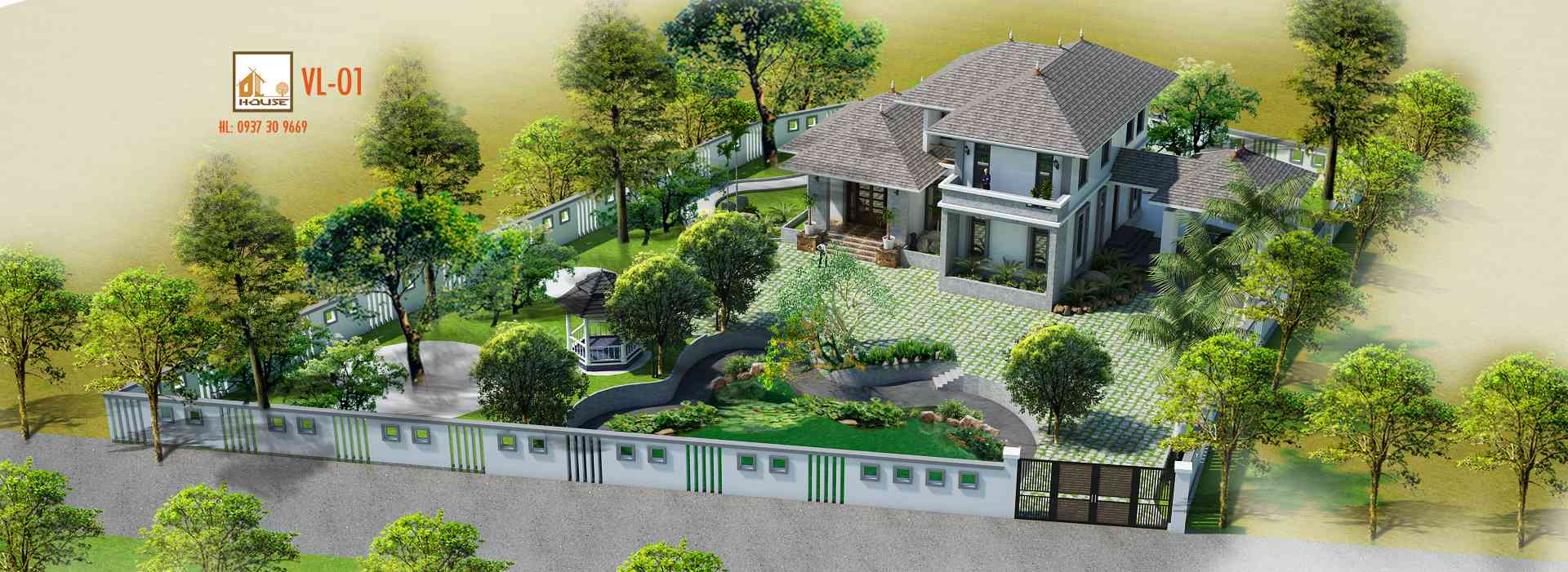 mẫu biệt thự 2 tầng đẹp