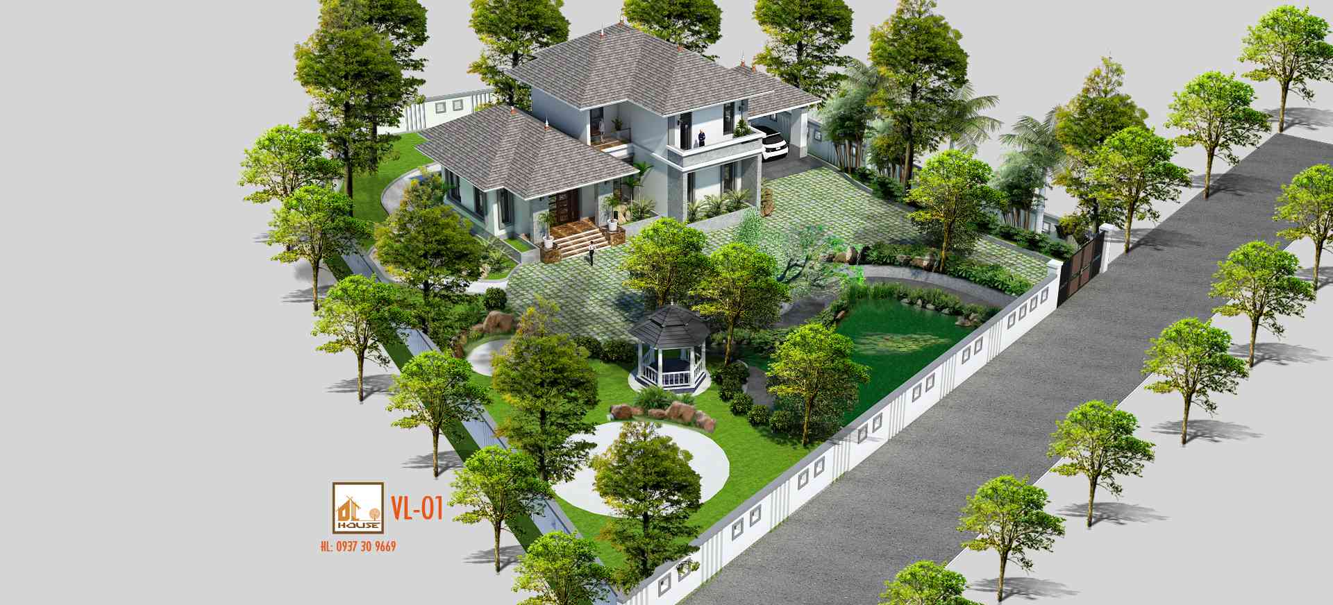 mẫu biệt thự 2 tầng đẹp