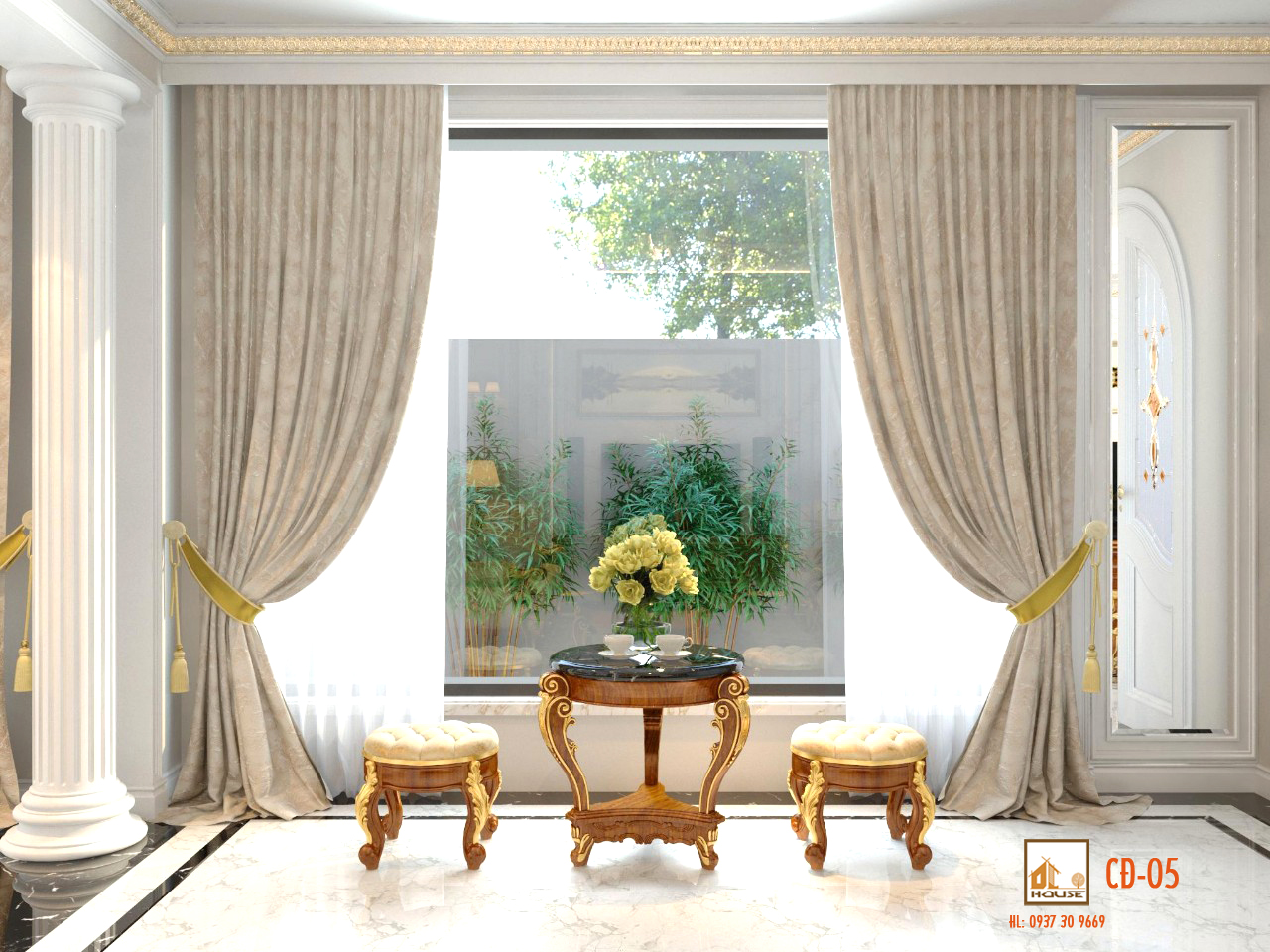 thiet-ke-noi-that-villa-tan-co-dien