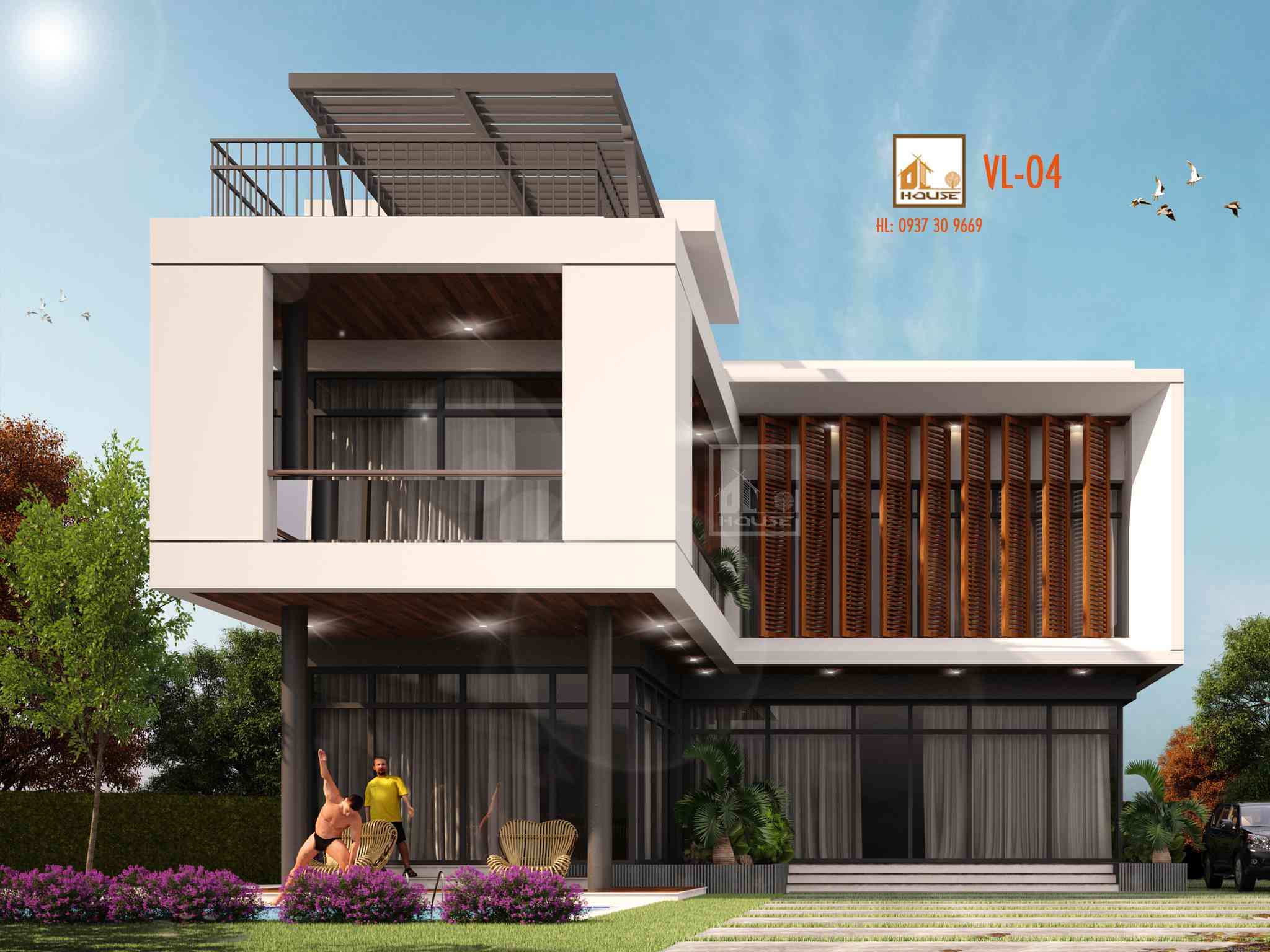 mẫu villa 2 tầng đẹp