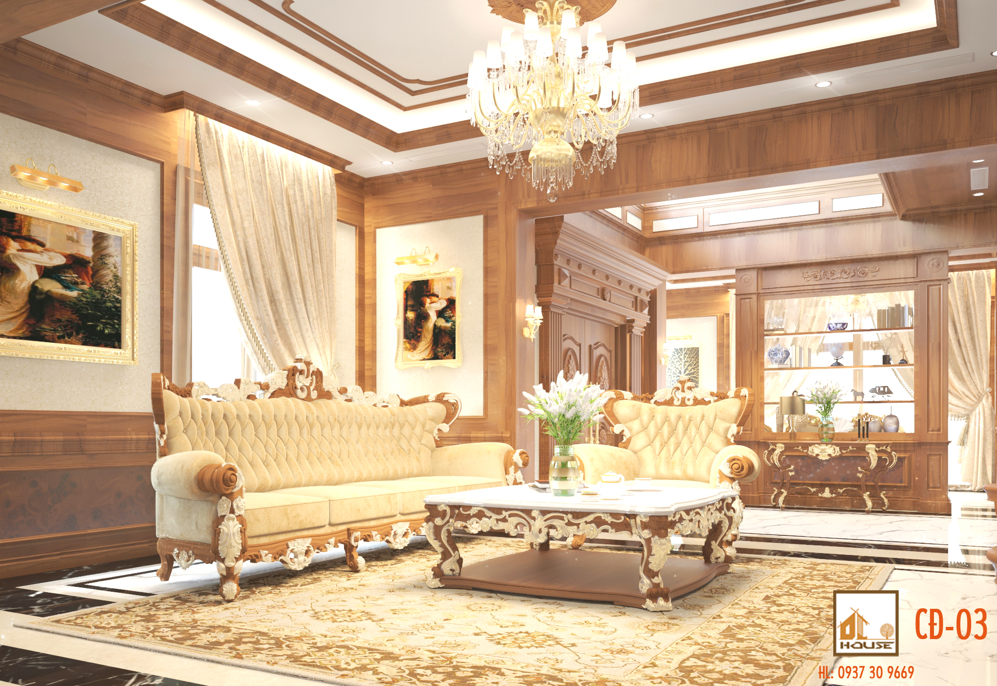 thiet-ke-noi-that-villa-tan-co-dien