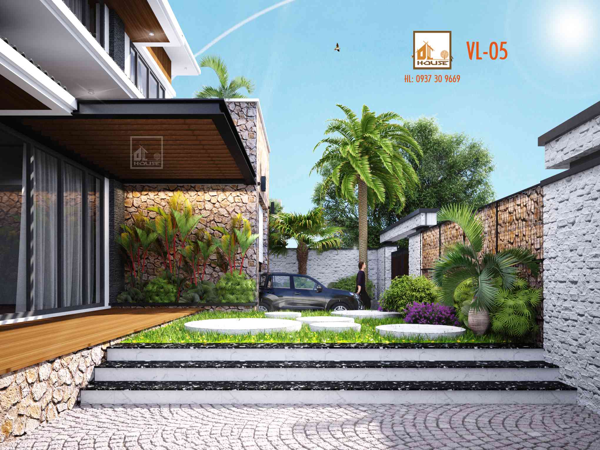 Sảnh tam cấp đẹp