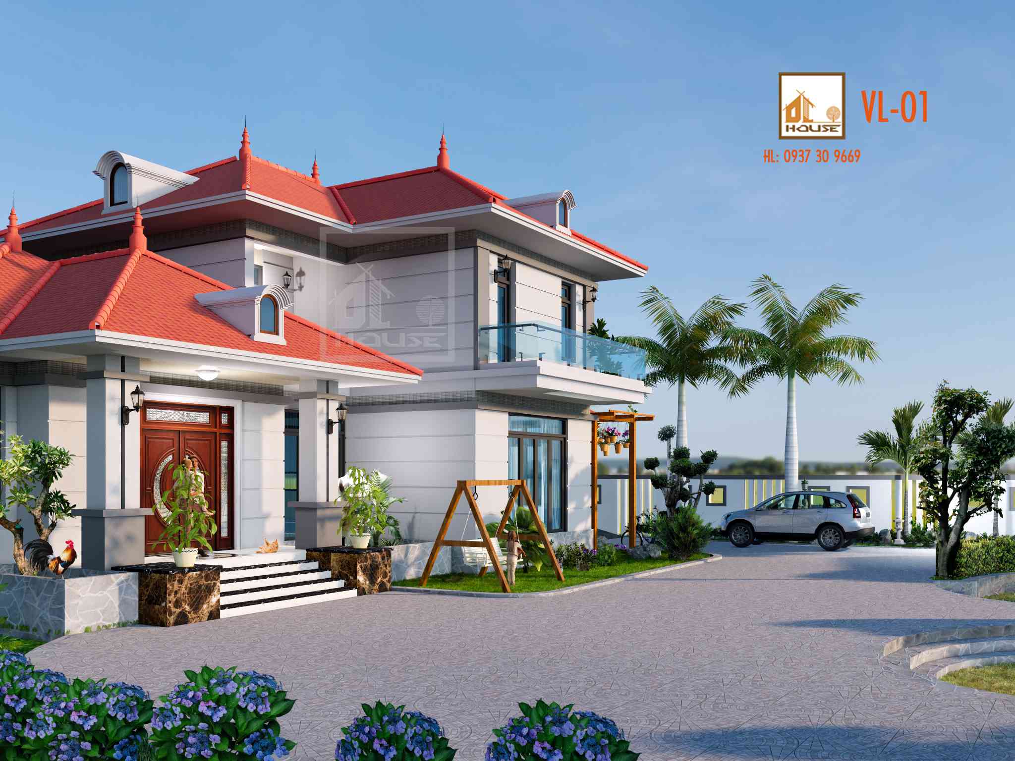 Biệt thự Mái Nhật 2 tầng
